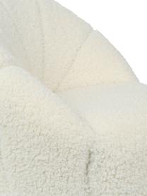Fauteuil en peluche pour enfants Shaggy, Polyester (peau en peluche), Blanc crème, Ø 54 x haut. 46 cm