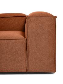 Divano angolare componibile XL Lennon, Rivestimento: 100% poliestere Con 115.0, Struttura: legno di pino massiccio, , Piedini: plastica, Tessuto color terracotta, Larg. 329 x Alt. 68 cm, chaise-longue a destra