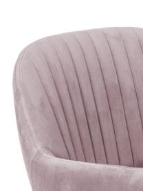 Krzesło z podłokietnikami z aksamitu Lola, obrotowe, Tapicerka: aksamit poliestrowy Dzięk, Nogi: metal galwanizowany, Mauve aksamit, Nogi: złoty, S 58 x G 53 cm