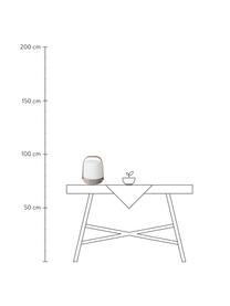 Lámpara de mesa para exterio regulable Lite-up, portátil, Pantalla: plástico, Estructura: madera, silicona, Asa: madera, Cable: plástico, Beige, blanco, marrón oscuro, Ø 20 x Al 26 cm