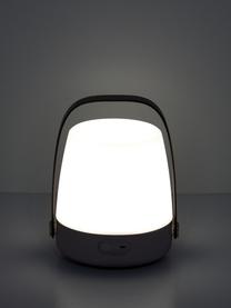 Mobile Dimmbare Außentischlampe Lite-up in Beige, Lampenschirm: Kunststoff, Griff: Holz, Beige, Weiß, Dunkels Holz, Ø 20 x H 26 cm