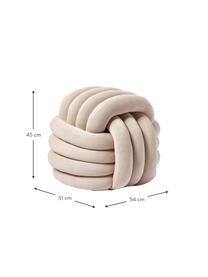 Pouf annodato Twist, Rivestimento: 100% cotone, Beige, Larg. 54 x Alt. 45 cm