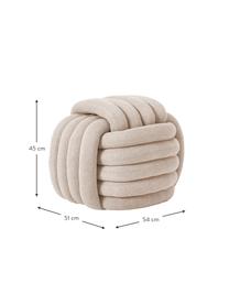 Knoten-Pouf Twist, Bezug: 100 % Baumwolle, Beige, B 54 x H 45 cm