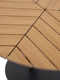 Stół ogrodowy z drewna tekowego Troy, Blat: drewno tekowe, Noga: metal powlekany, Drewno tekowe, czarny, Ø 110 x W 74 cm
