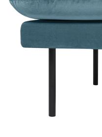 Sofa-Hocker Moby aus Samt mit Metall-Füßen, Bezug: Samt (Hochwertiger Polyes, Gestell: Massives Kiefernholz, FSC, Füße: Metall, pulverbeschichtet, Samt Türkis, B 78 x H 48 cm