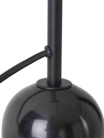 Lámpara de mesa con tejido vienés Freja, Estructura: metal niquelado, Cable: cubierto en tela, Negro, marrón claro, An 56 x Al 45 cm