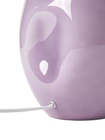 Lampada da tavolo in vetro opalino lilla Xilia, Paralume: tessuto, Base della lampada: vetro opalino, Lilla, bianco, Ø 40 x Alt. 18 cm