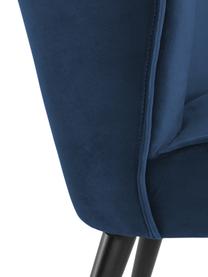 Samt-Cocktailsessel Robine, Bezug: Samt (Polyester) Der hoch, Beine: Kiefernholz, lackiert, Samt Dunkelblau, B 63 x T 73 cm