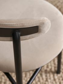 Krzesło tapicerowane z aksamitu Doggi, 2 szt., Tapicerka: 100% aksamit poliestrowy , Stelaż: metal powlekany, Kremowobiały aksamit, S 47 x G 50 cm