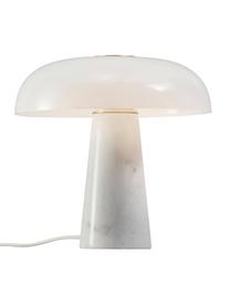 Lampa stołowa z marmurową podstawą Glossy, Biały, Ø 32 x W 32 cm