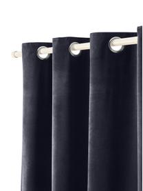 Sametové zatemňovací závěsy s kroužky Rush, 2 ks, 100 % polyester (recyklovaný), Tmavě modrá, Š 135 cm, D 260 cm