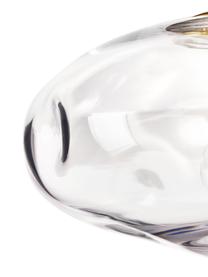 Plafoniera in vetro trasparente Amora, Paralume: vetro, Baldacchino: metallo spazzolato, Trasparente, ottone, Ø 35 x Alt. 28 cm