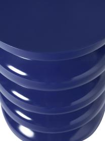Mesa auxiliar redonda Illy, Tablero de fibras de densidad media (MDF) pintado, Azul oscuro, Ø 35 x Al 50 cm