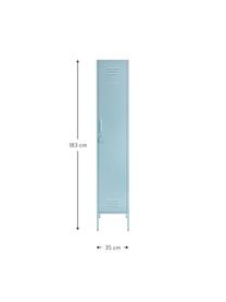Malá šatní skříň Skinny, Ocel s práškovým nástřikem, Světle modrá, Š 35 cm, V 183 cm