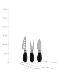 Set de cuchillos para queso de acero inoxidable Libra, 3 uds., Cuchillo: acero inoxidable, Negro, plateado, Set de diferentes tamaños