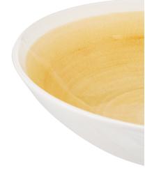Ręcznie wykonana misa do sałatek Pure, Ceramika, Żółty, biały, Ø 26 x W 7 cm