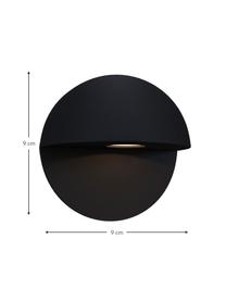 LED-Außenwandleuchte Mezzo in Schwarz, Lampenschirm: Aluminium, beschichtet, Schwarz, T 6 x H 9 cm