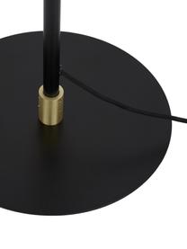 Lampada da lettura grande con dettaglio oro Neron, Baldacchino: metallo verniciato a polv, Base della lampada: metallo verniciato a polv, Nero, Larg. 105 x Alt. 171 cm