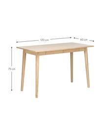 Malý psací stůl Marte, Dubové dřevo, Š 120 cm, H 60 cm