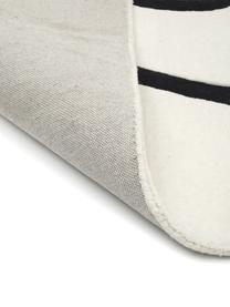 Alfrombra artesanal de lana Line, Parte superior: 100% lana, Reverso: 100% algodón La alfombra , Blanco crema, An 120 x L 180 cm (Tamaño S)