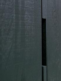 Highboard Silas van hout, Frame: geborsteld en gelakt eike, Poten: gelakt metaal, Zwart, B 85 x H 149 cm