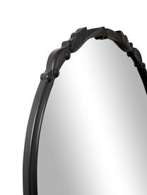 Specchio barocco rotondo da parete con cornice in legno nero Francesca, Cornice: pannello di fibra a media, Retro: pannello di fibra a media, Superficie dello specchio: lastra di vetro, Nero, Ø 72 x Prof. 2 cm