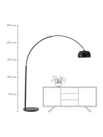 Velká oblouková lampa Bowie, Černá, Ø 32 cm, V 202 cm