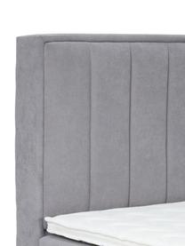 Kontinentální postel s úložným prostorem Livia, Světle šedá, Š 180 x D 200 cm, stupeň tvrdosti 3