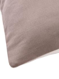 Funda de cojín de algodón bordado Maree, 100% algodón, Beige, gris, An 45 x L 45 cm