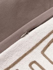 Funda de cojín de algodón bordado Maree, 100% algodón, Beige, gris, An 45 x L 45 cm