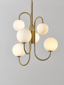 Suspension en verre Avalee, Blanc, couleur dorée, Ø 55 x haut. 100 cm
