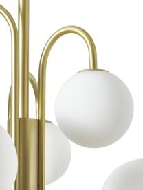 Pendelleuchte Avalee aus Glas, Baldachin: Metall, beschichtet, Weiß, Goldfarben, Ø 55 x H 100 cm