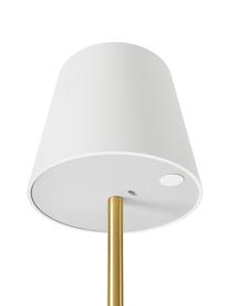 Lampada da tavolo dimmerabile con porta USB Fausta, Paralume: plastica, Dorato, bianco, Ø 13 x Alt. 37 cm