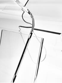 Sgabello trasparente con portariviste Loop, Acrilico, Trasparente, Larg. 42 x Alt. 43 cm