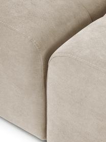 Canapé modulable 3 places avec tabouret Lena, Tissu beige, larg. 209 x prof. 181 cm
