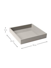 Plateau haute brillance Hayley, Gris clair, larg. 30 x prof. 30 cm
