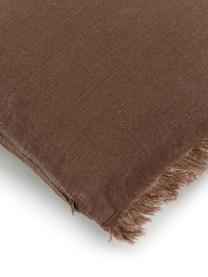 Linnen kussenhoes Luana in bruin met franjes, 100% linnen

Linnen voelt van nature nogal ruw aan en heeft een natuurlijke kreukellook.
De hoge scheursterkte maakt linnen slijtvast en duurzaam., Bruin, B 40 x L 40 cm