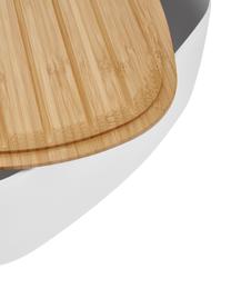 Boîte à pain avec couvercle en bambou Box-It, Blanc, brun clair, larg. 35 x haut. 12 cm