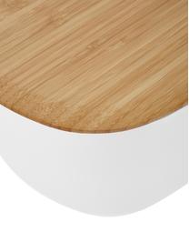 Boîte à pain avec couvercle en bambou Box-It, Blanc, brun clair, larg. 35 x haut. 12 cm