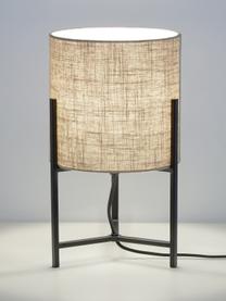 Lampada da tavolo in lino Piper, Paralume: 85% lino, 15% terylen, Base della lampada: metallo verniciato a polv, Beige, Ø 22 x Alt. 38 cm