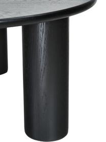 Stolik kawowy z drewna dębowego Didi, Lite drewno dębowe lakierowane, Czarny, Ø 80 x W 35 cm
