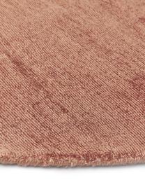 Okrúhly ručne tkaný koberec z viskózy Jane, Terakotová, Ø 200 cm (veľkosť L)