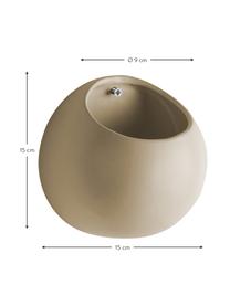 Macetero de pared pequeño de cerámica Globe, Cerámica, Beige, Ø 15 x Al 15 cm