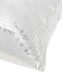 Housse de coussin avec paillettes Dafne, Couleur argentée, larg. 45 x long. 45 cm