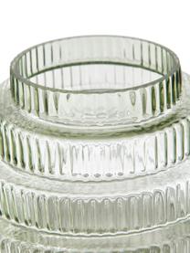 Transparante design vaas Rilla met een groene glans, Glas, Groen, Ø 16 x H 16 cm