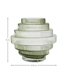 Designová váza Rilla, Sklo, Zelená, Ø 16 cm, V 16 cm
