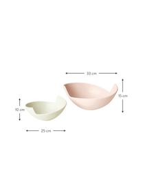 Deko-Schalen-Set Likya, 2-tlg., Steingut, Rosa, Beige, Set mit verschiedenen Größen