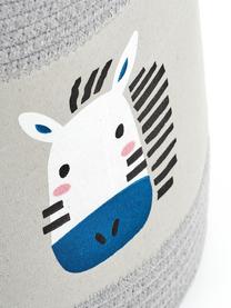 Cestino Zebra, 90% poliestere, 10% cotone, Grigio, bianco, blu, Ø 30 x Alt. 30 cm