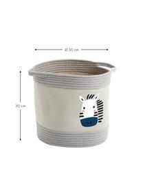 Cestino Zebra, 90% poliestere, 10% cotone, Grigio, bianco, blu, Ø 30 x Alt. 30 cm