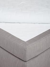 Letto boxspring senza testiera Enya, Materasso: nucleo a 5 zone di molle , Struttura: legno di pino massiccio, , Piedini: plastica, Tessuto grigio, 140 x 200 cm, grado di durezza H2